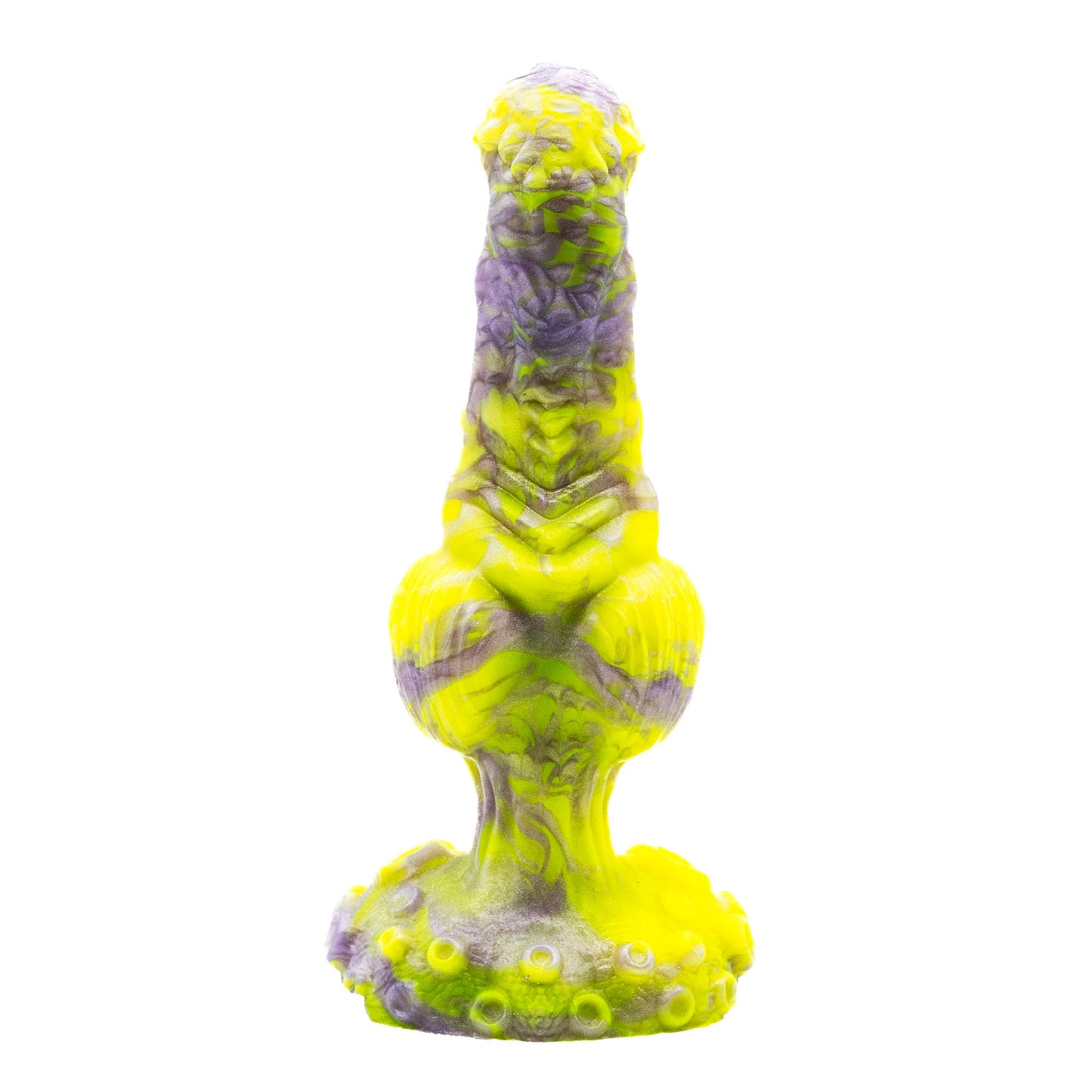 Dominus Knotted Creature Dildo in yellow and silver marble