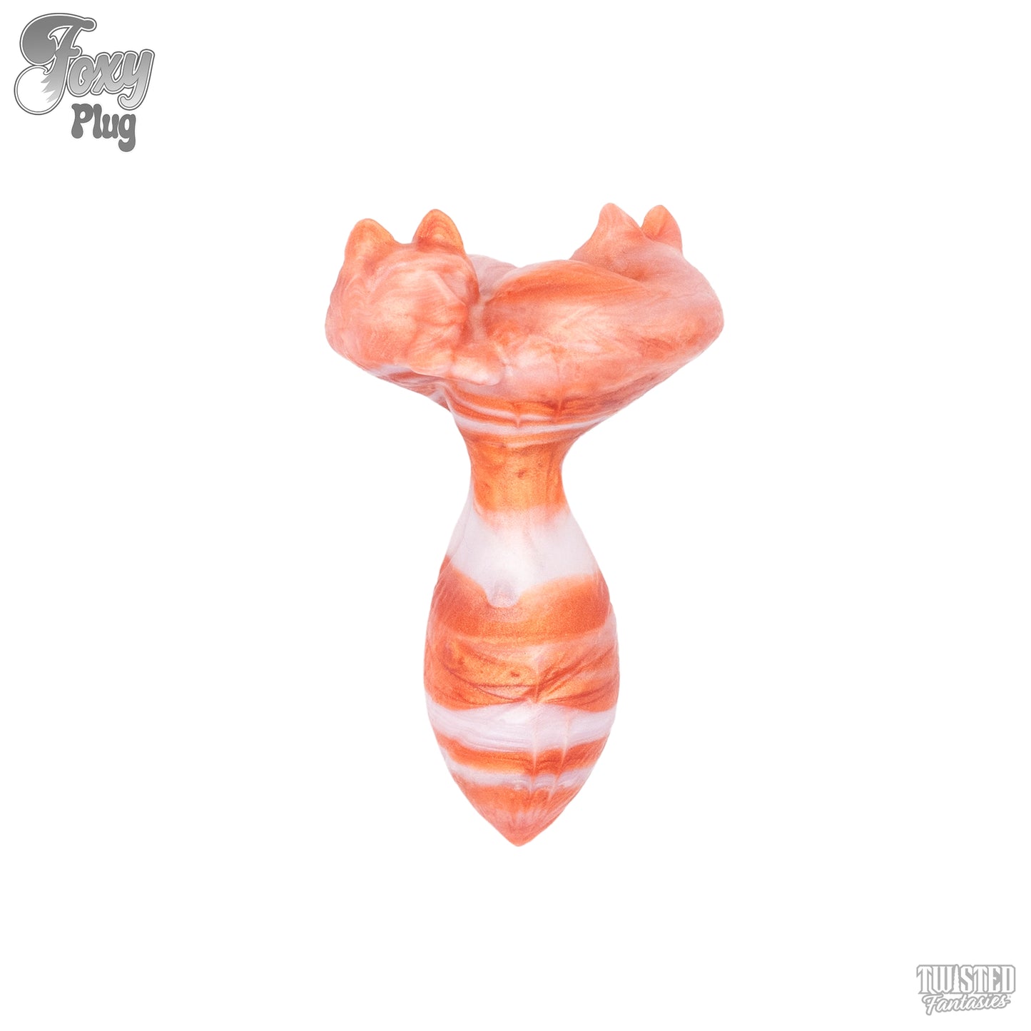 Foxy Fox Tail Anal Plug Copper and White