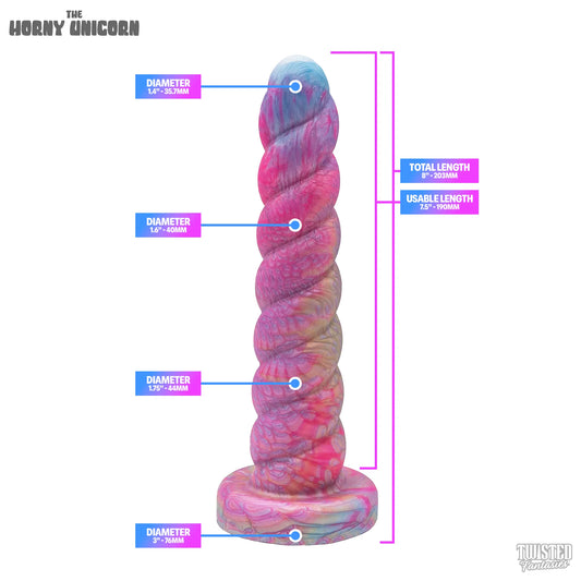 Horny Unicorn Horn Dildo Measurements
