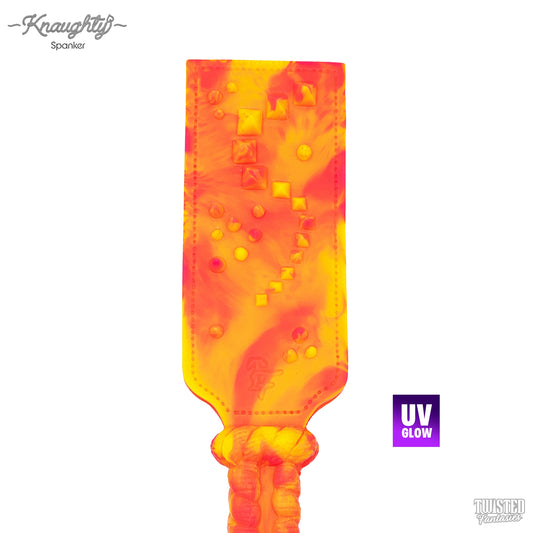 Knaughty BDSM Spanking Paddle UV Yellow and UV Pink