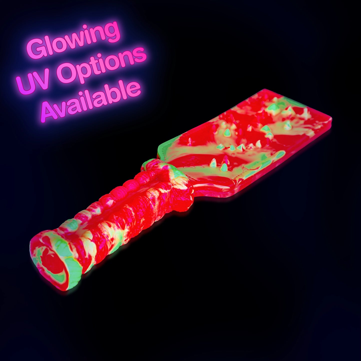 Knaughty BDSM Spanking Paddle Glowing in Black Light