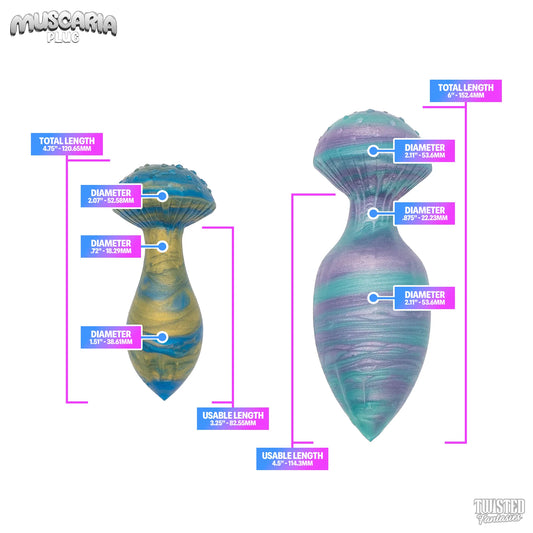 Muscaria Mushroom Anal Plug Measurements