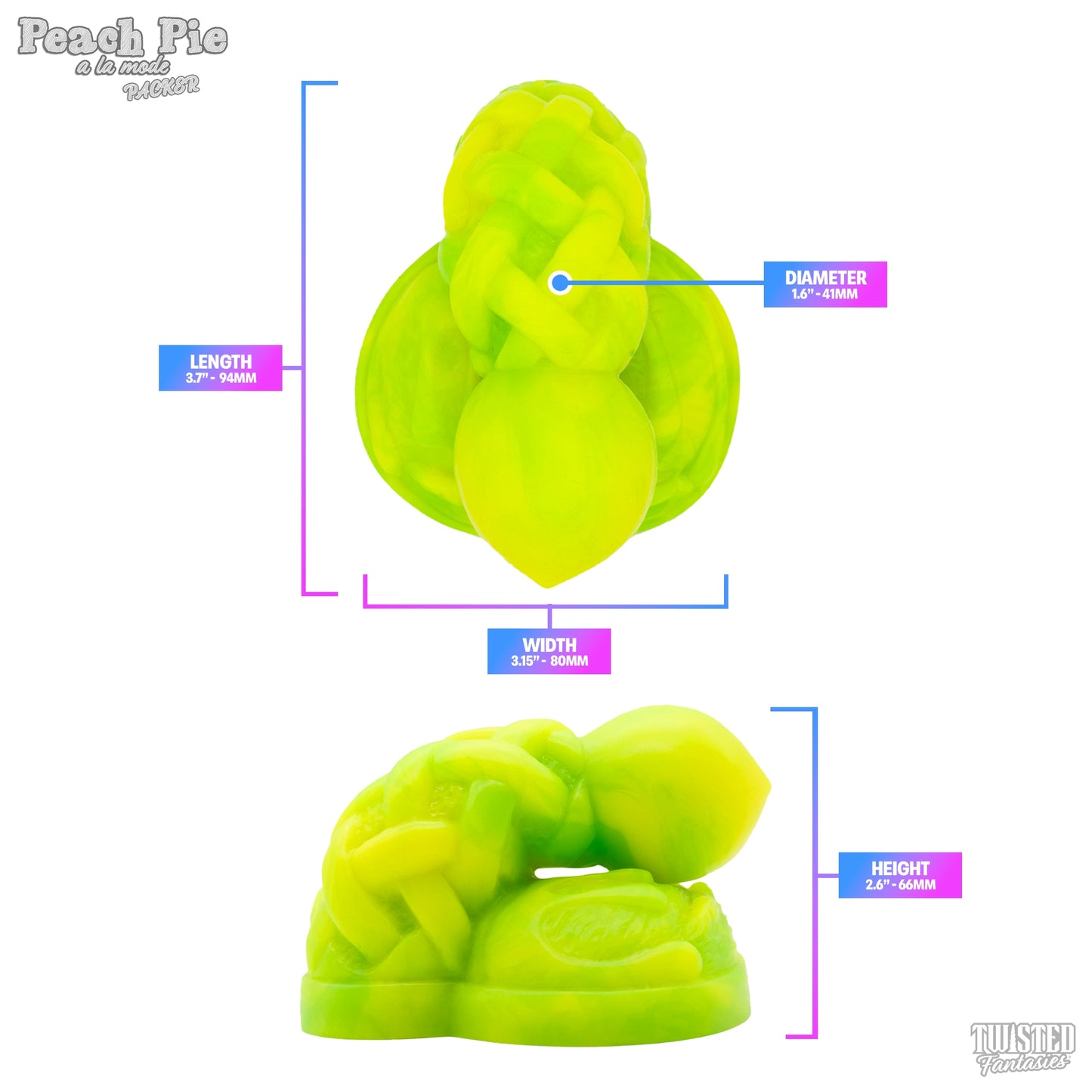 Peach Pie Ice Cream FTM Packer Dildo Measurements
