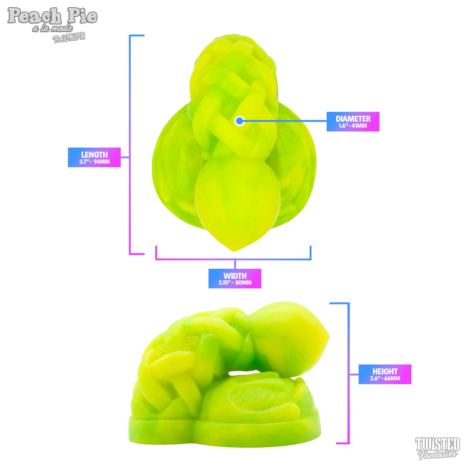 Peach Pie Ice Cream FTM Packer Dildo Measurements