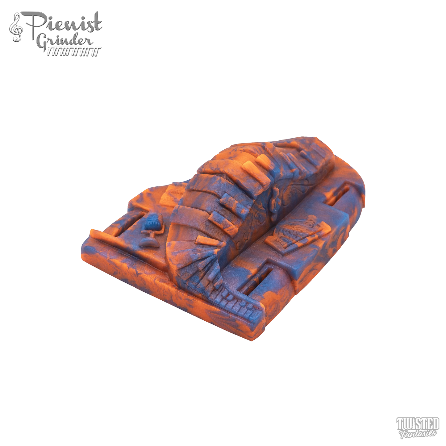 Pienist the Piano Grinder Sex Toy Orange Blue Marble