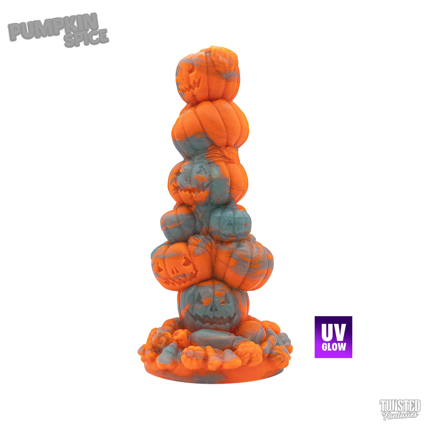 Pumpkin Spice Halloween Pumpkin Dildo orange green marble