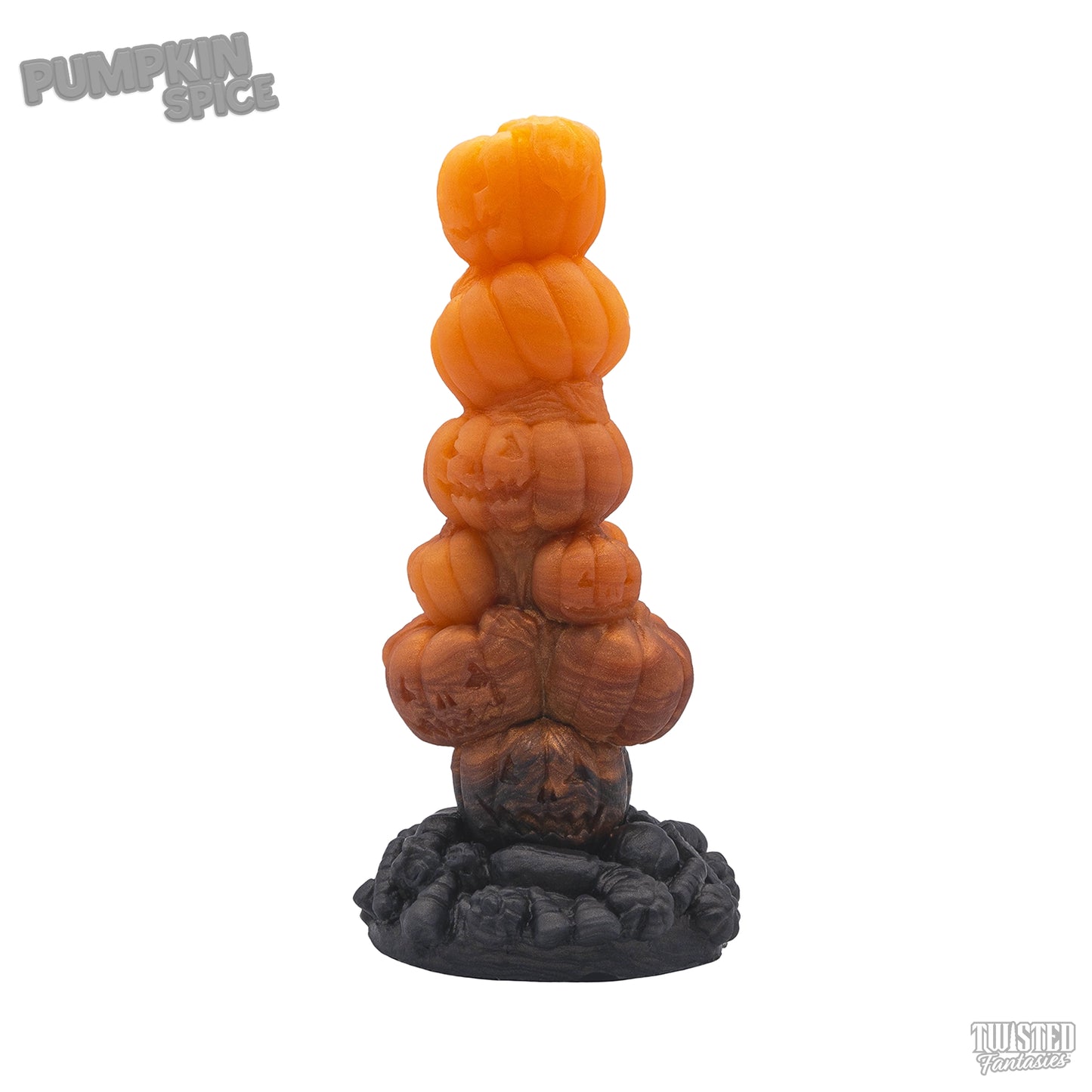 Pumpkin Spice Halloween Pumpkin Dildo Orange copper black fade