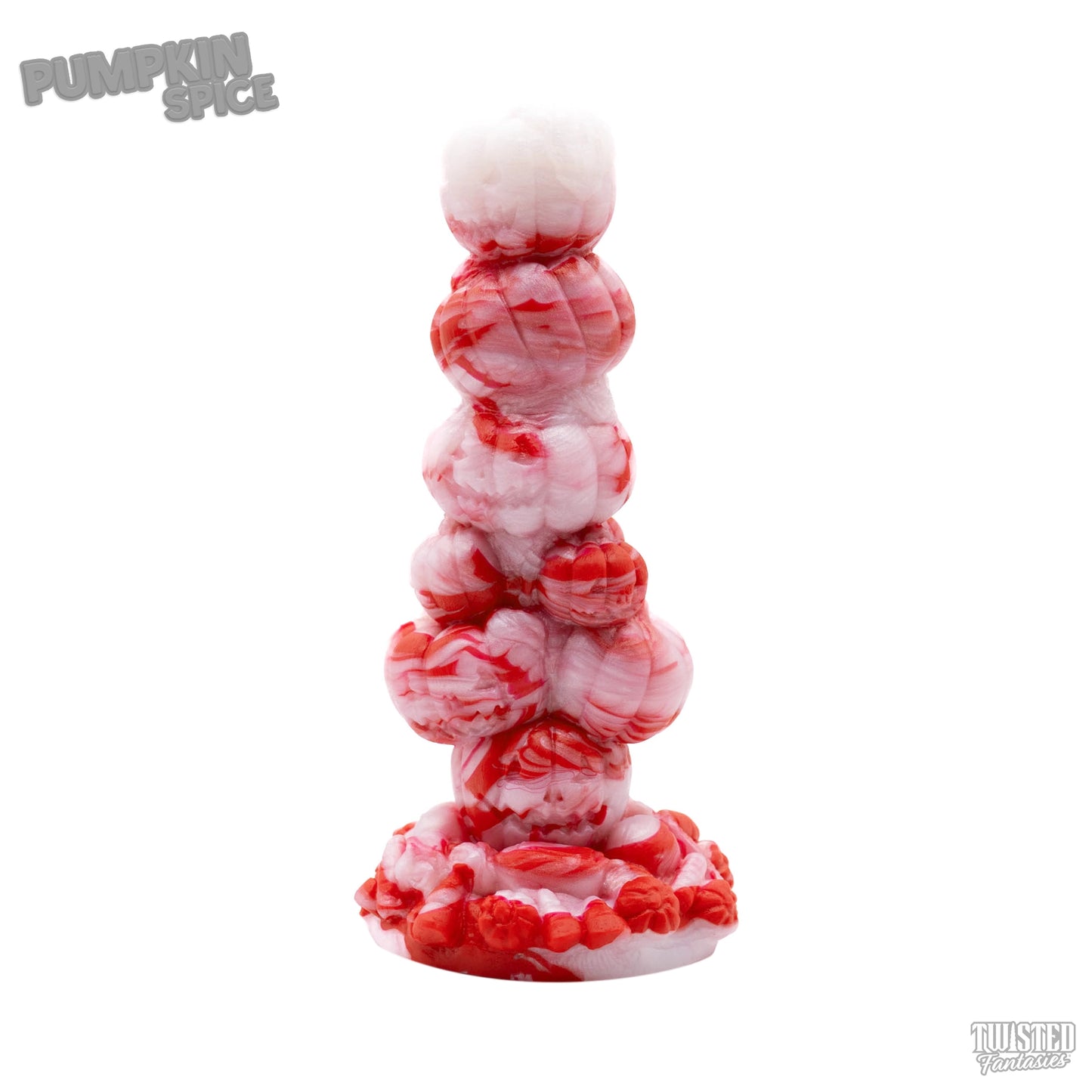 Pumpkin Spice Halloween Pumpkin Dildo red white marble