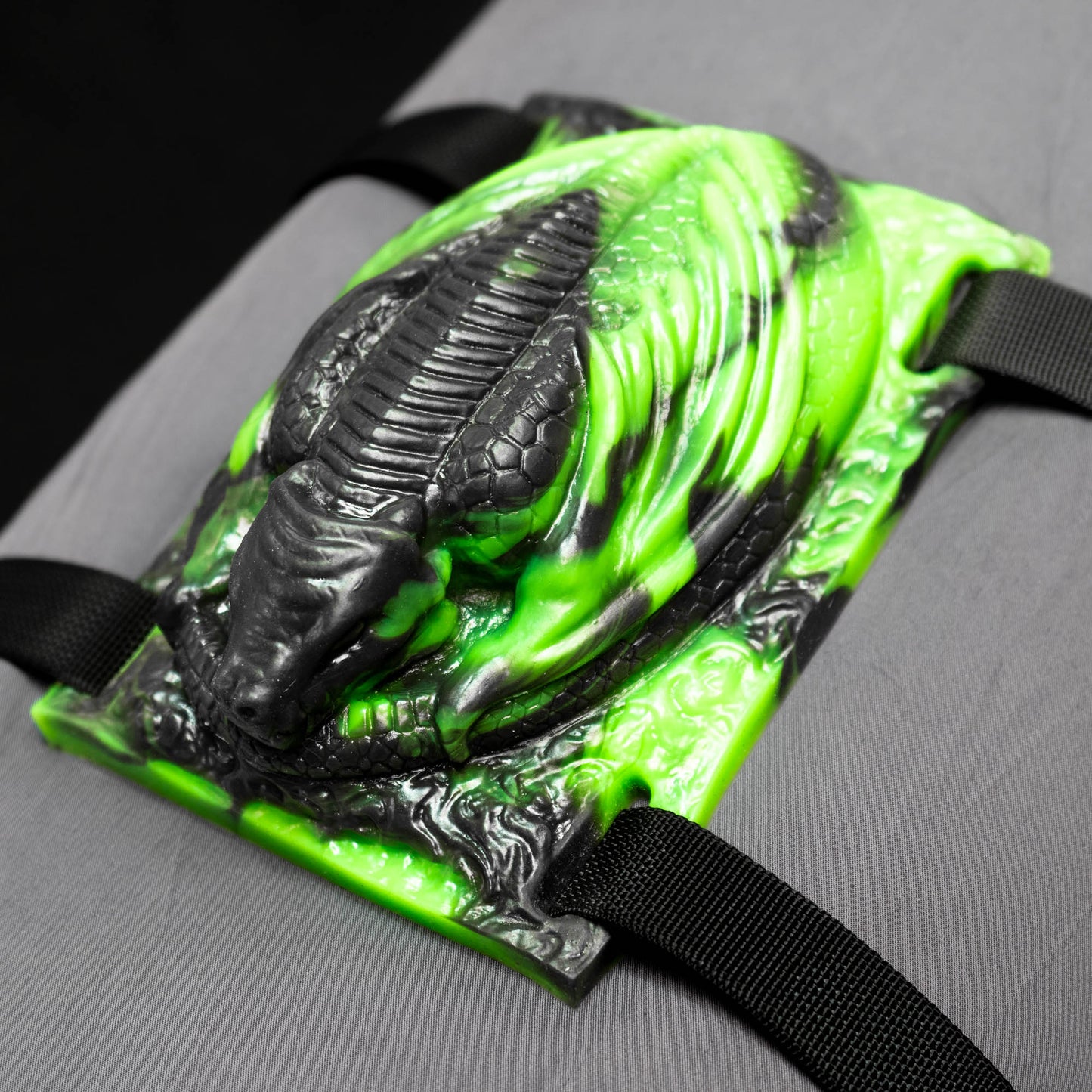Ryoto Fantasy Dragon Sex Grinder strapped to a pillow