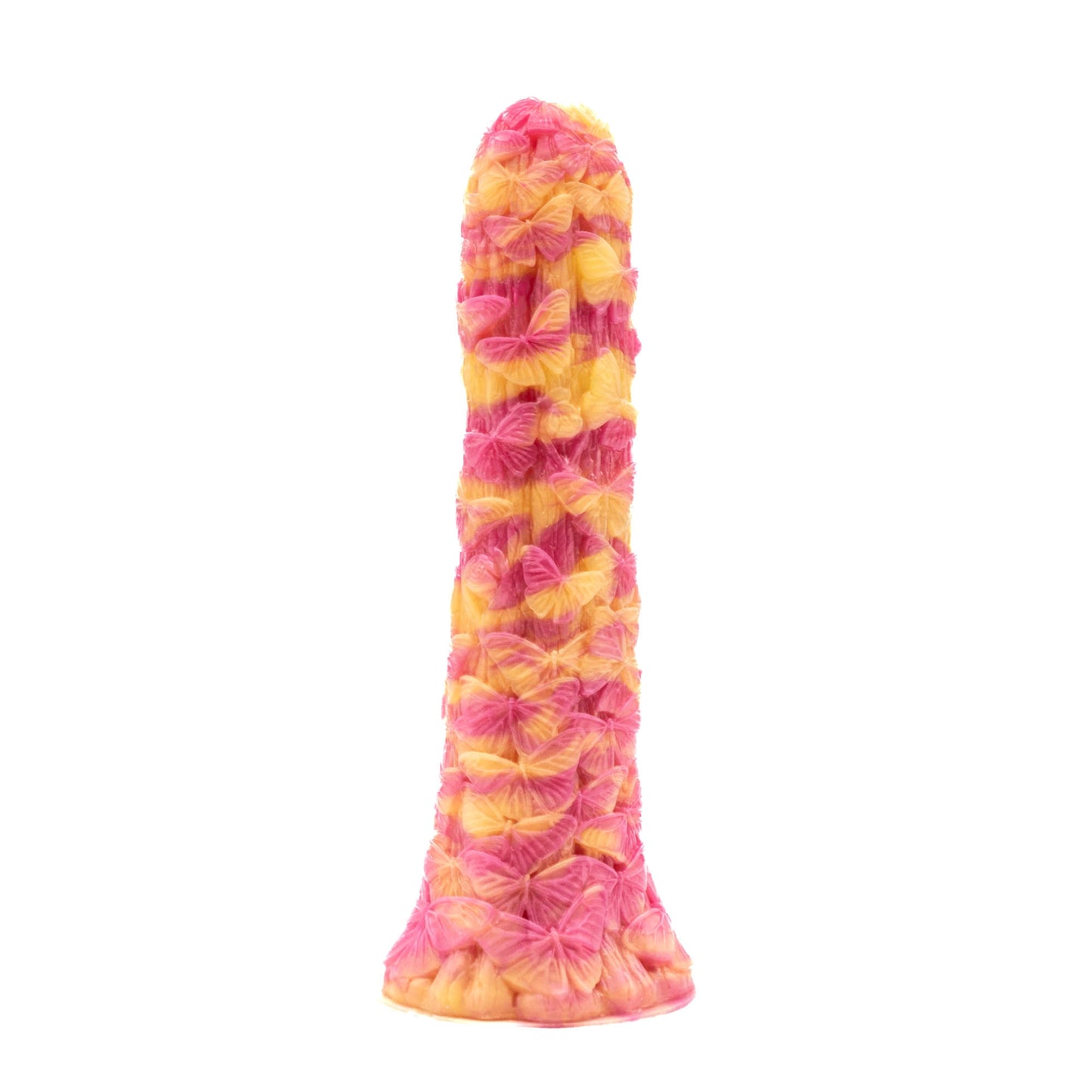 Custom Monarch Butterfly Dildo - yellow and pink fade Twisted Fantasies