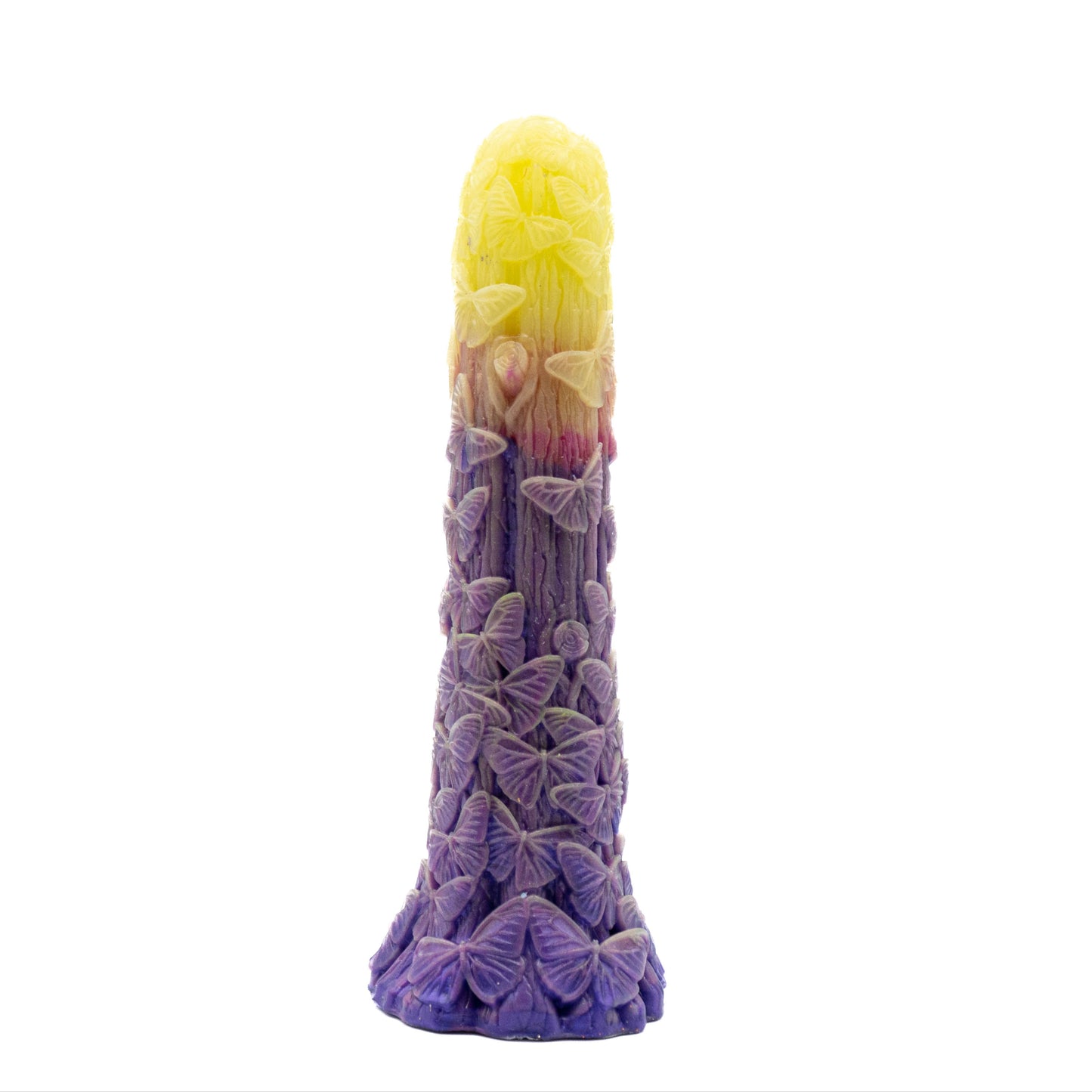 Custom Monarch Butterfly Dildo - Yellow and purple fade Twisted Fantasies