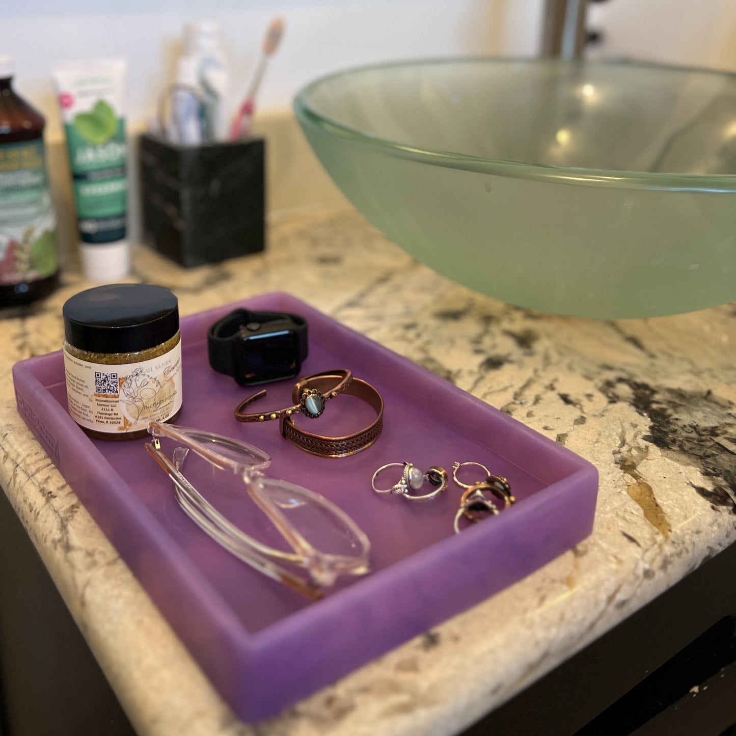 Bathroom Sink Silicone Tray organizer