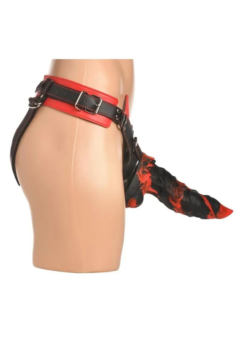 Creature Cocks Horny Devil Red and Black Adjustable Strap-On Harness Shop Erotic