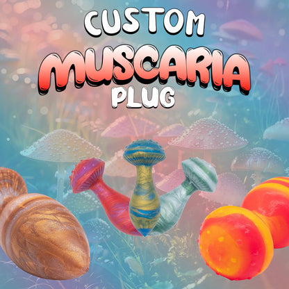 Muscaria the Mushroom is a mushroom-shaped butt plug. This butt plug has a bulbous shaft , and thins out as it shapes into a magic mushroom. 