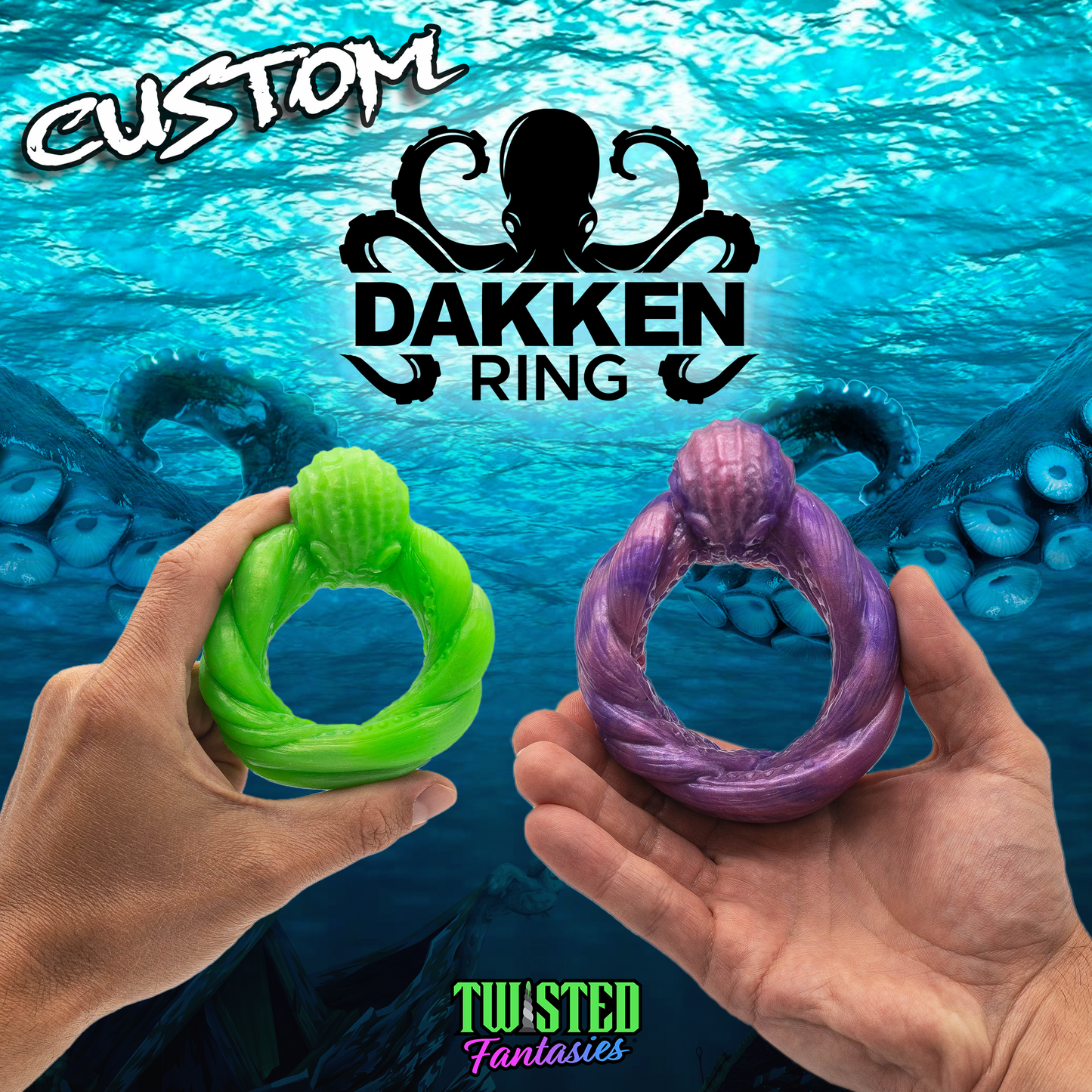 The custom tentacle cock ring. Customize your own tentacle cock ring, choose size, colors, and firmness. Our cock rings are made of platinum-grade silicone.