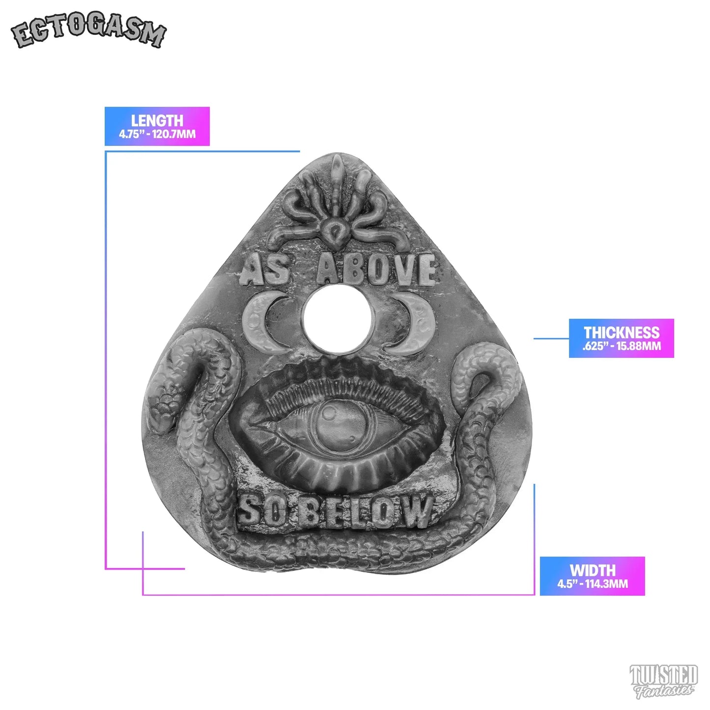 Ectogasm the Spooky Handheld Sex Toy Grinder Measurements