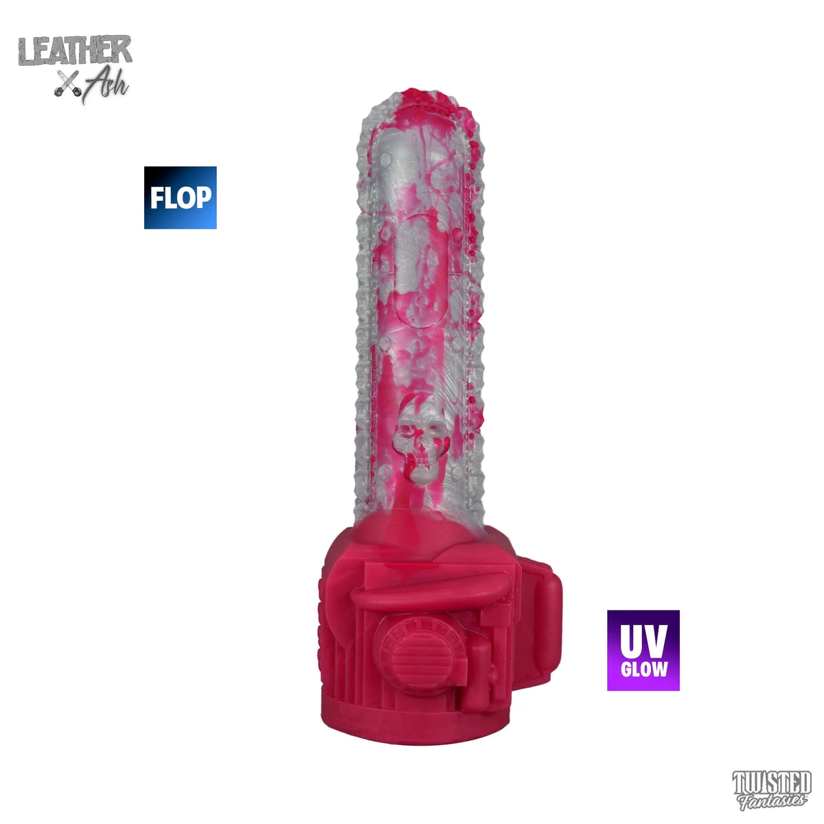 FLOP Leather and Ash the Chainsaw Dildo - Medium - Suction Cup (UV) Twisted Fantasies