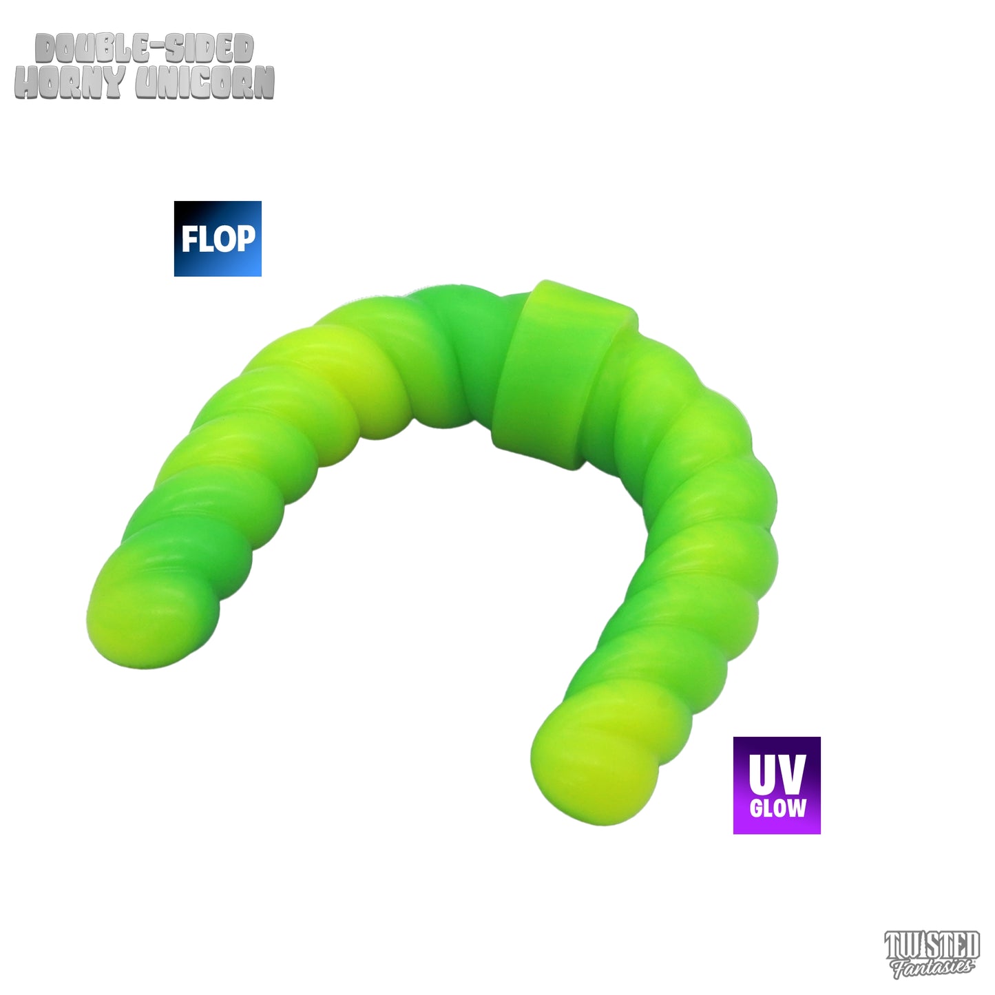 Flop Horny the Unicorn Double-Sided Dildo - Medium (UV)