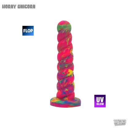 FLOP Horny the Unicorn Dildo - Medium - Suction Cup (UV)