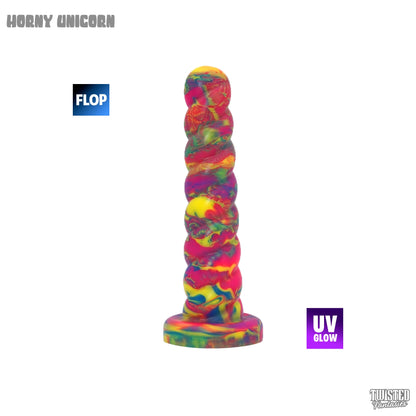 FLOP Horny the Unicorn Dildo - Medium - Suction Cup (UV)