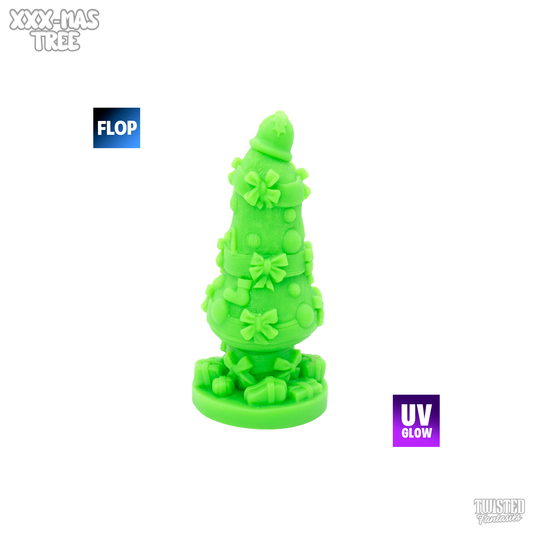 FLOP XXX-Mas Tree Holiday Dildo - Medium - Standard Base (UV)