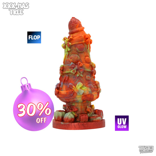 FLOP XXX-Mas Tree Holiday Dildo - Medium - Suction Cup (UV)