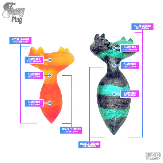 Foxy Fox Tail Anal Plug Measurements