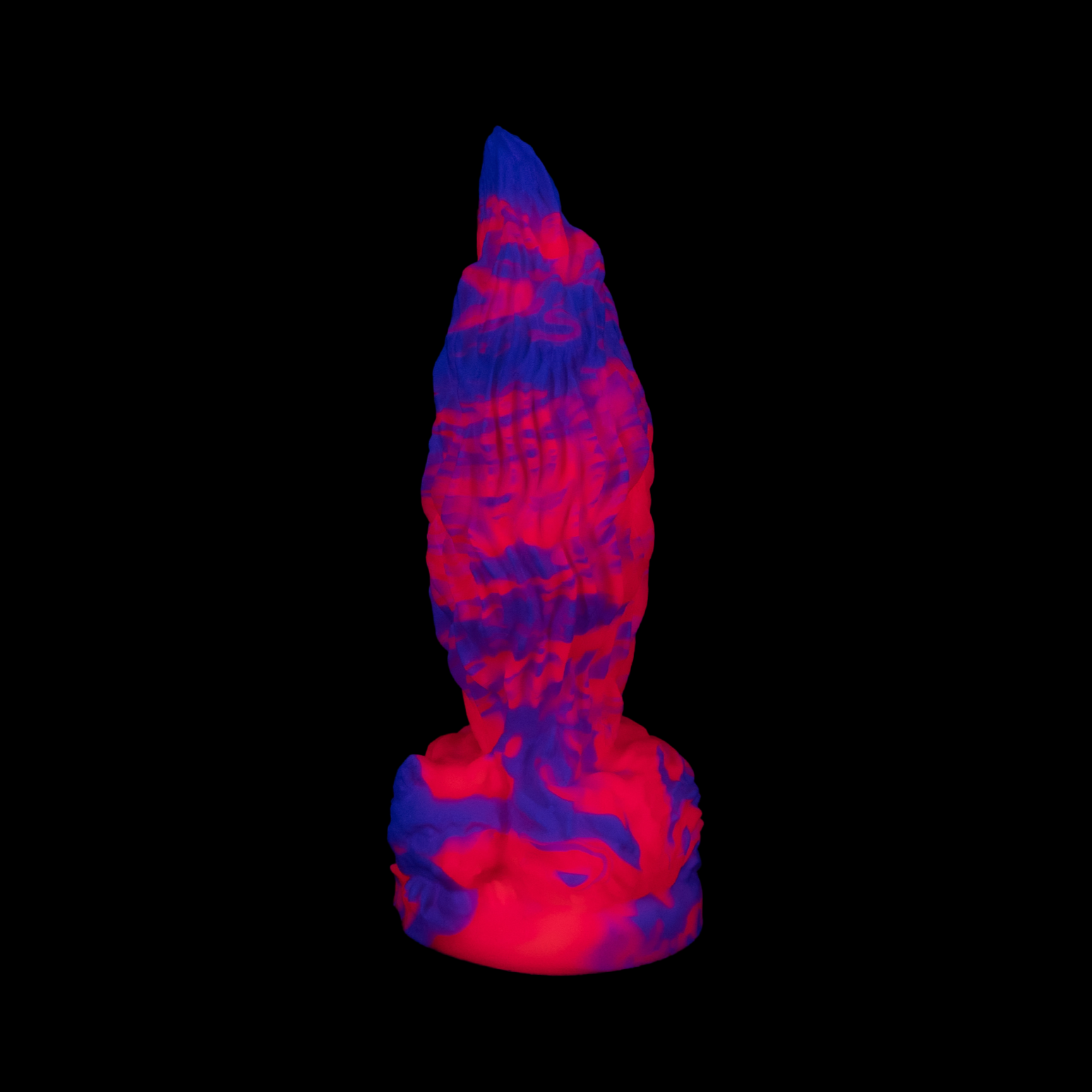 Foxy is a Fox Tail Furry Dildo UV Pink and UV Purple Marble