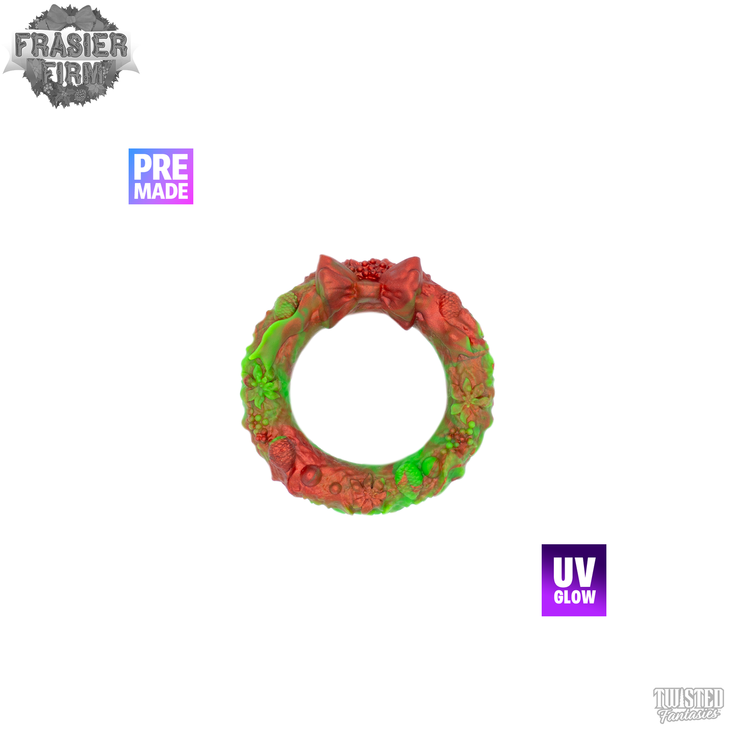 Premade Frasier Firm the Christmas Wreath Cock Ring - medium