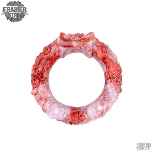 Frasier Firm Cock and Ball Ring in Burgundy and Pearl White