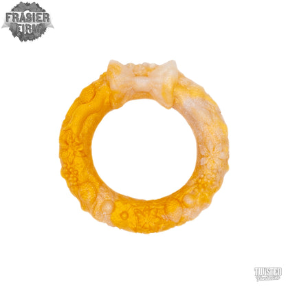 Frasier Firm Cock and Ball Ring in Gold and Pearl White