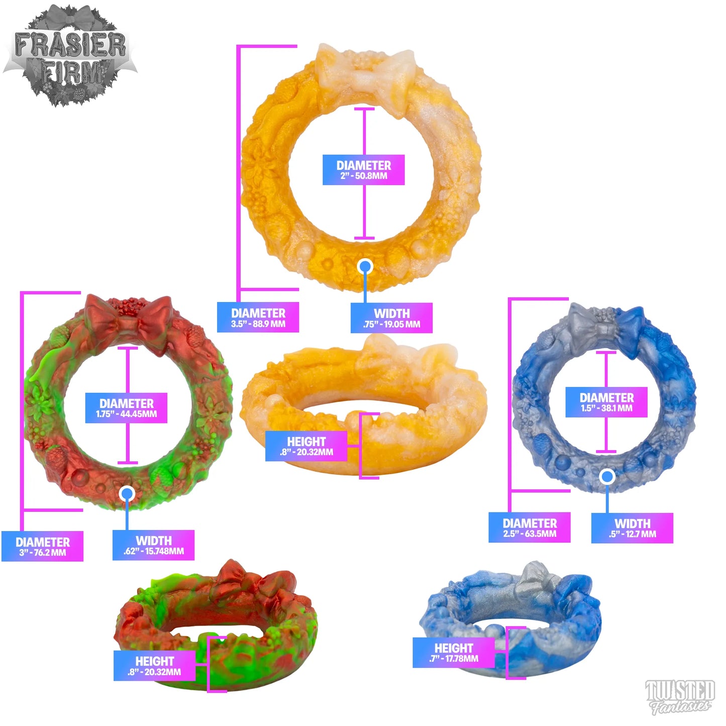 Frasier Firm Cock and Ball Ring Measurements