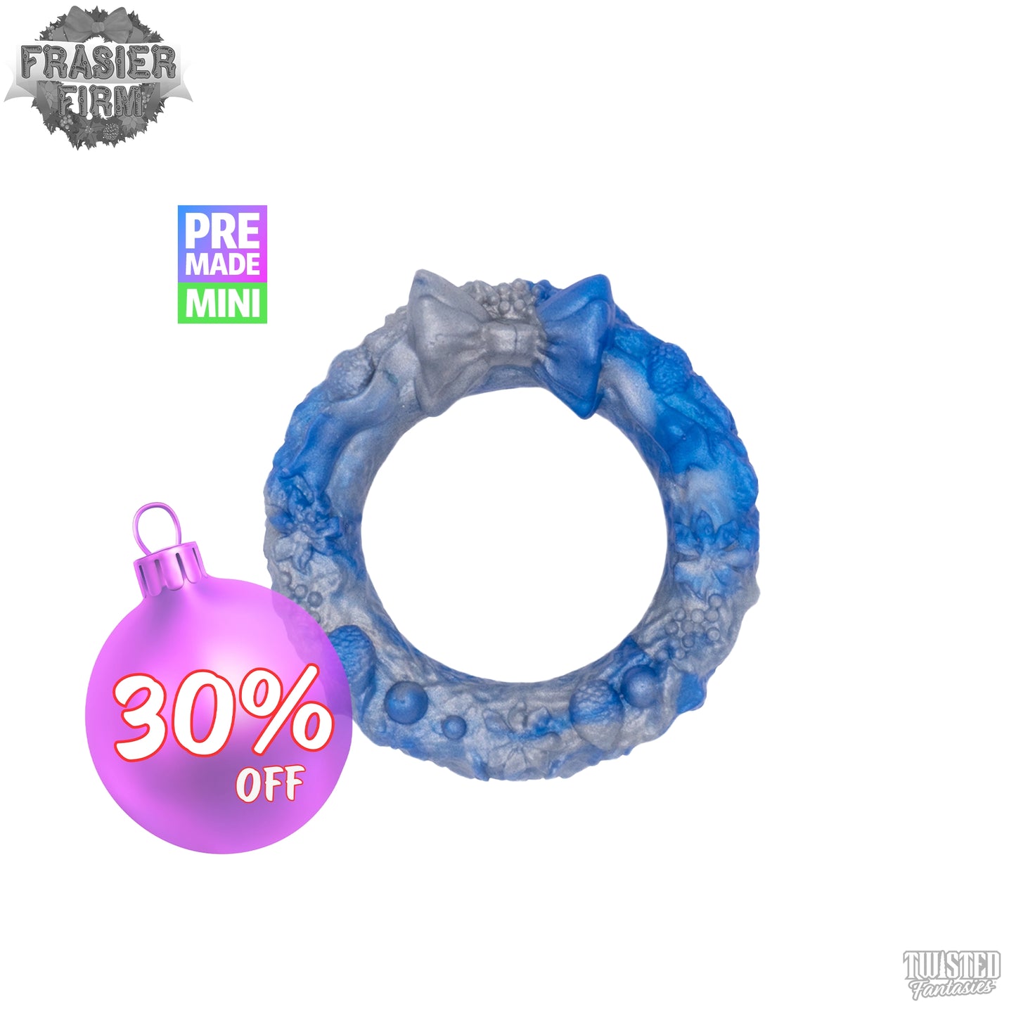 Premade Mini Frasier Firm the Christmas Wreath Cock Ring - medium