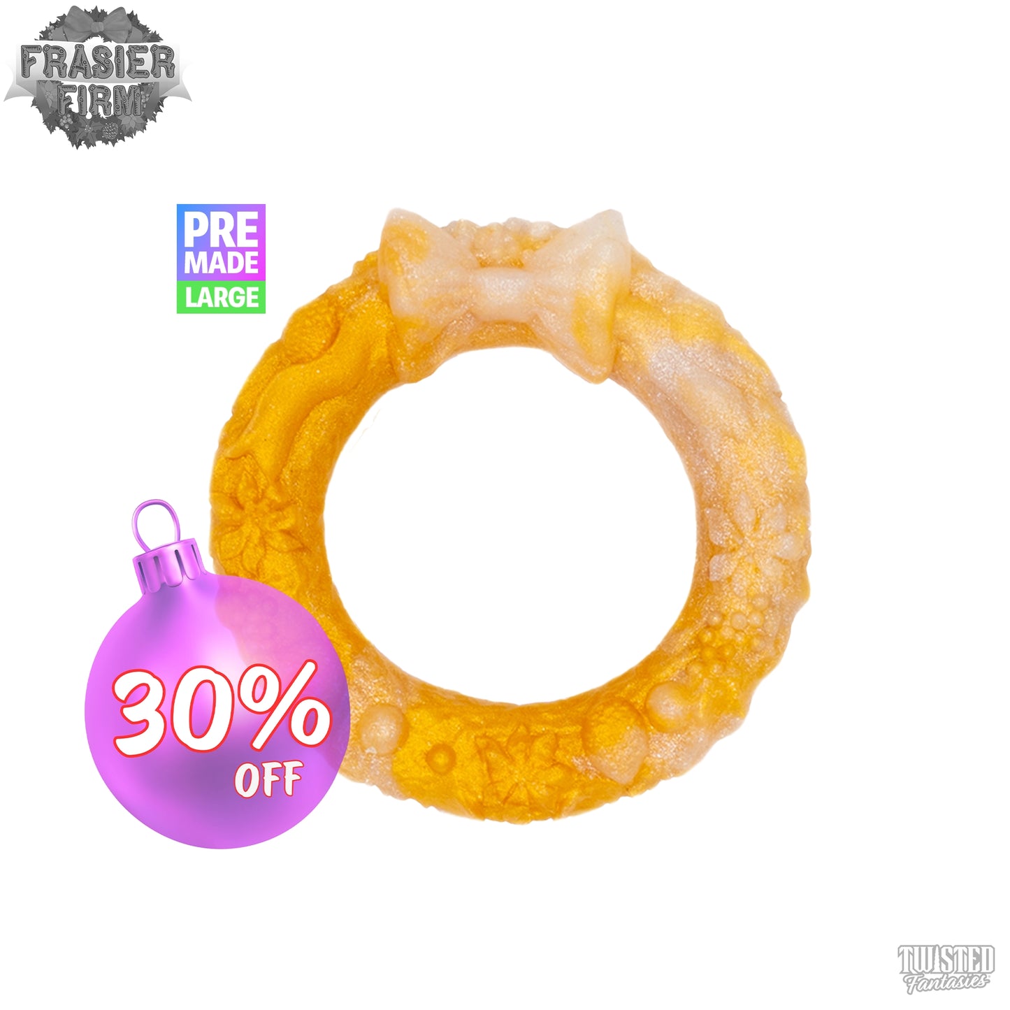 Premade Large Frasier Firm the Christmas Wreath Cock Ring - medium