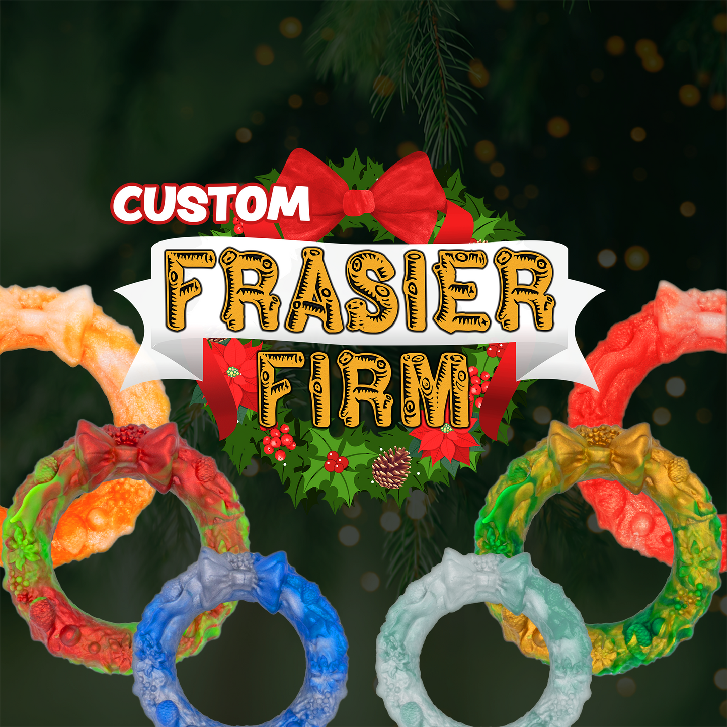 Custom Frasier Firm the Christmas Wreath Cock Ring