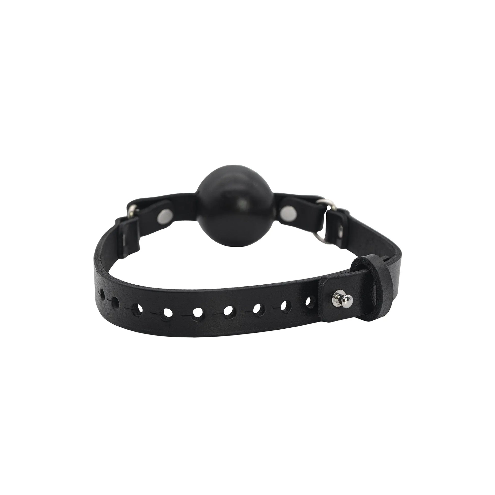 Gagula Ballgag with Vampire Fangs Back view of leather strap