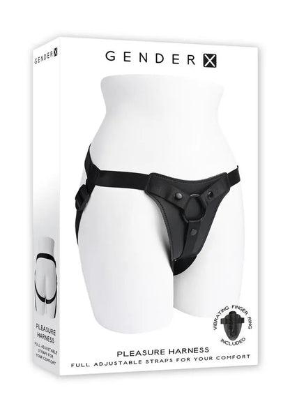 GenderX Pleasure Harness Adjustable Leather Strap-On Shop Erotic