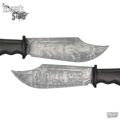 Horror Themed Sex Toy Scream Knife Paddle Silver and Black Fade