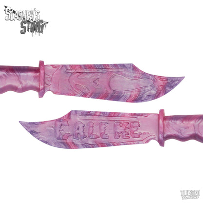 Horror Themed Sex Toy Scream Knife Paddle Lilac Pink Marble