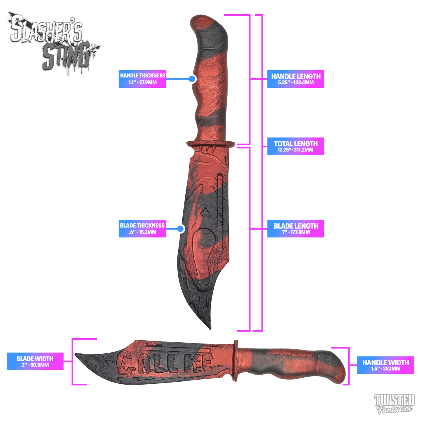 Scream Horror Themed Sex Toy Paddle Measurements