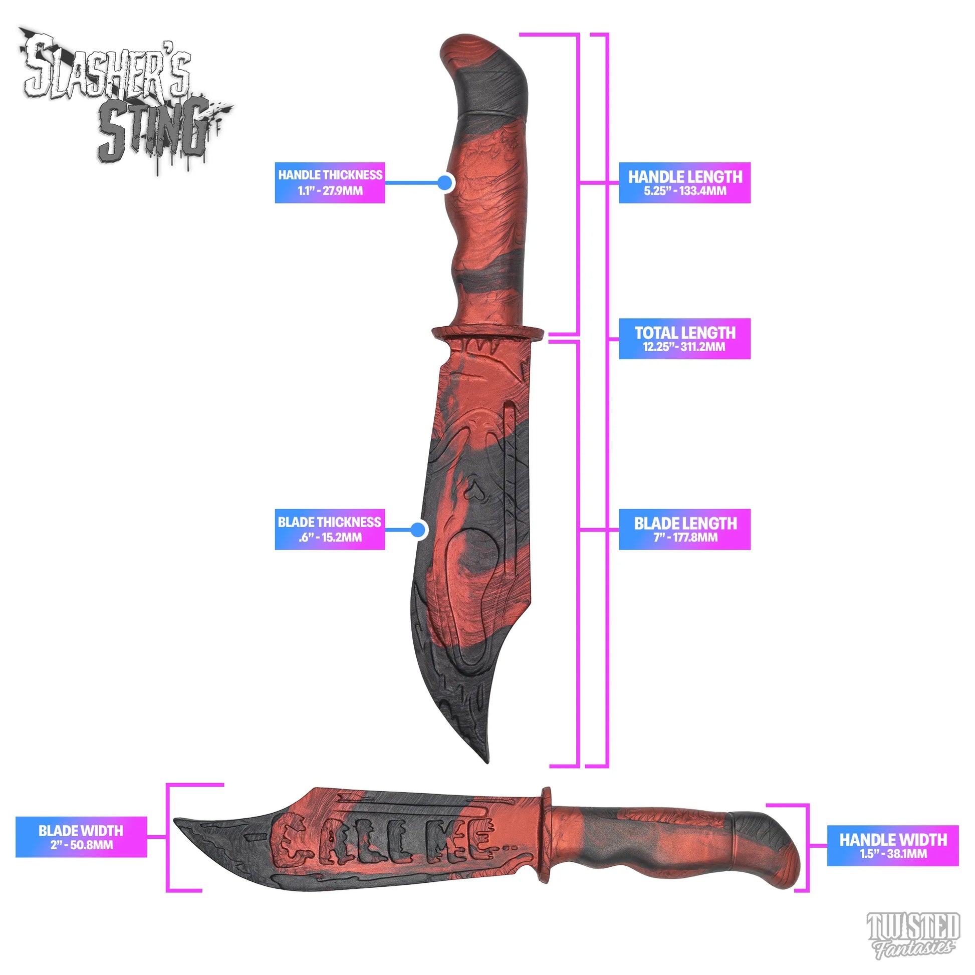 Scream Horror Themed Sex Toy Paddle Measurements
