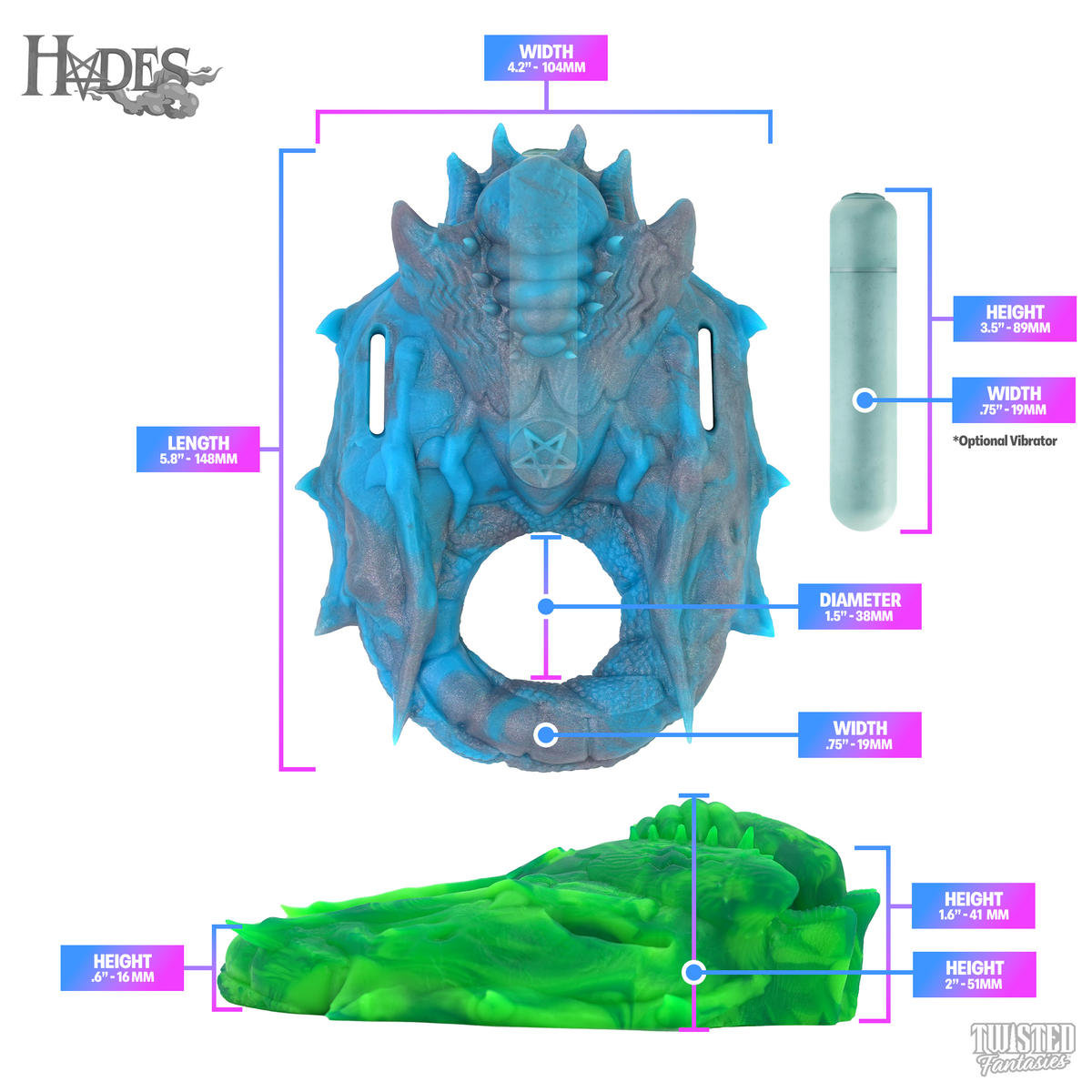 Hades the Incubus Vibrating Cock Ring Grinder