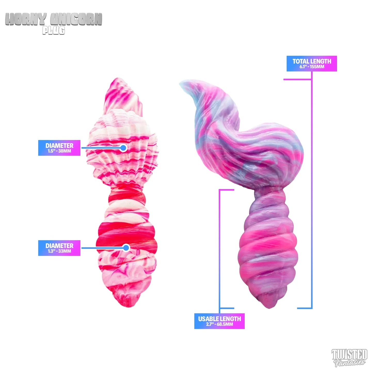 Horny Unicorn Anal Plug Measurements