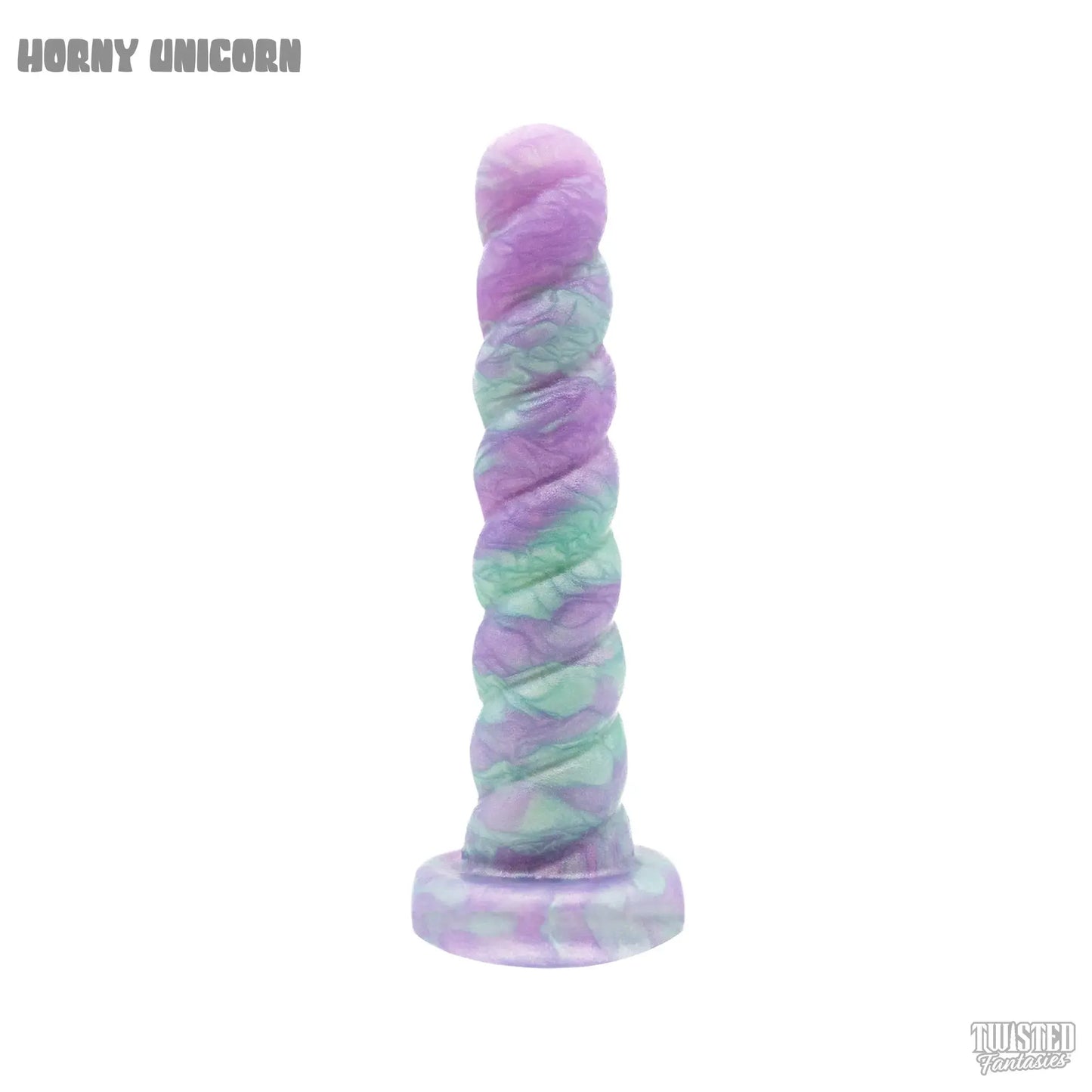 Horny Unicorn Horn Dildo lilac Persian green marble