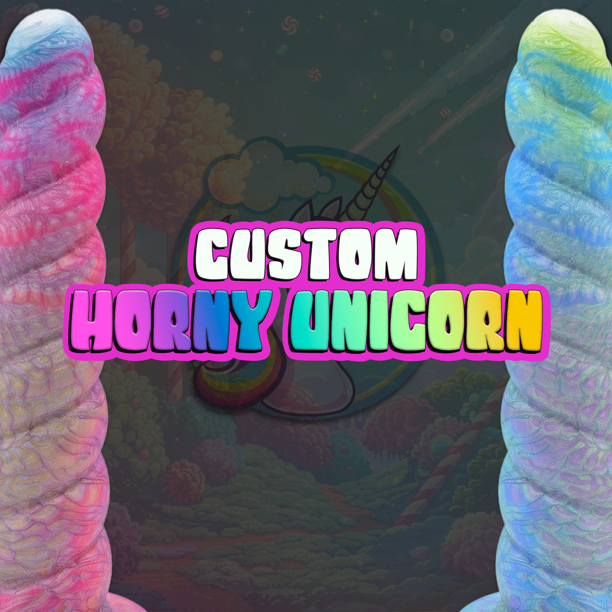 A fantasy-themed dildo. CUSTOM Unicorn horn dildo. Twisted Fantasies.