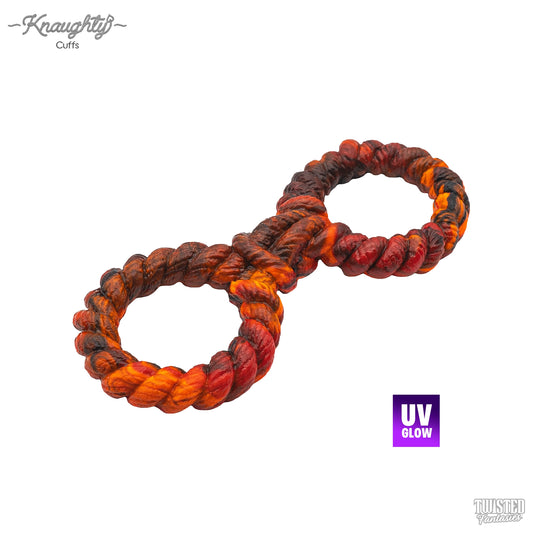 Knaughty Sex Handcuffs Silicone Restraints orange, black and red 