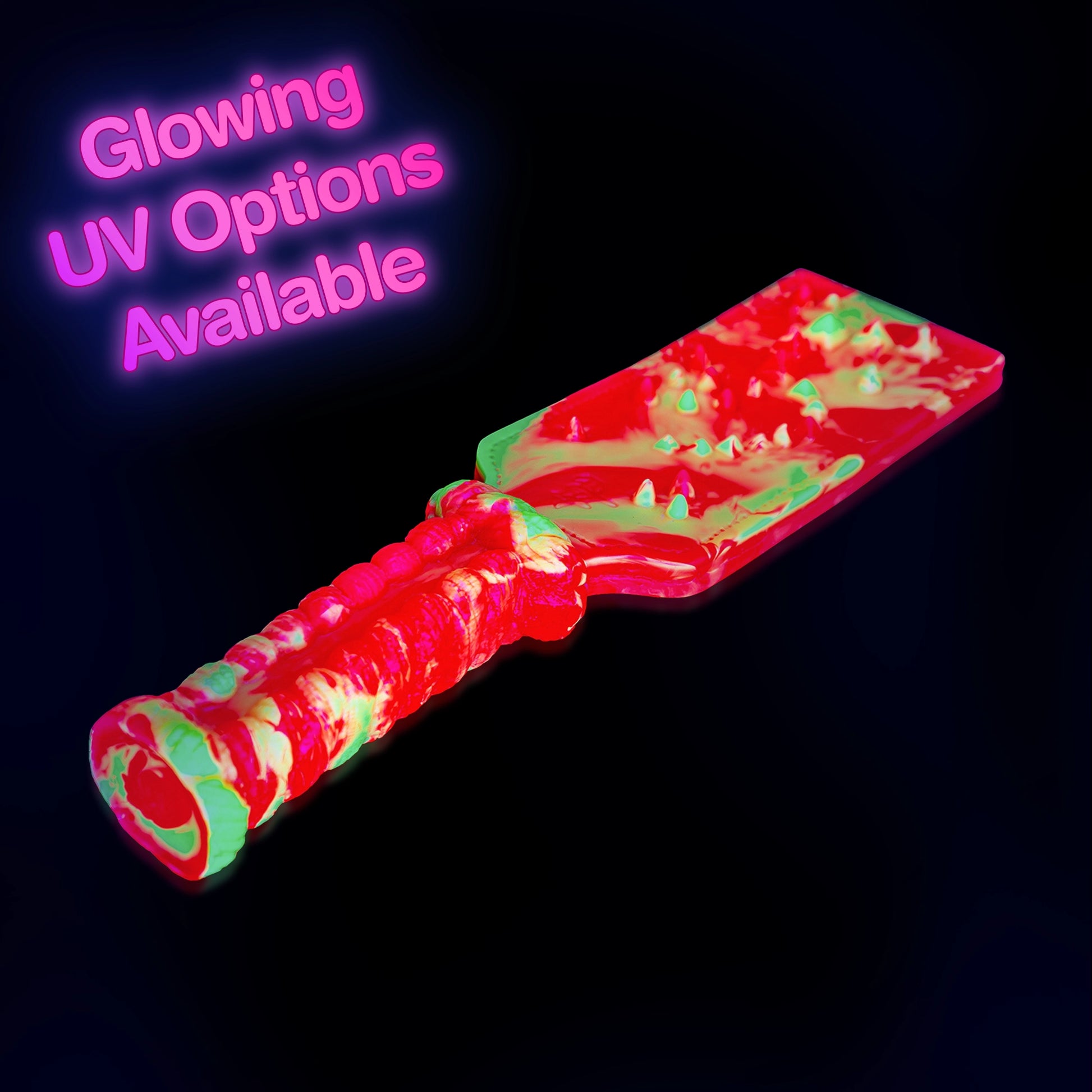Knaughty BDSM Spanking Paddle Glowing in Black Light