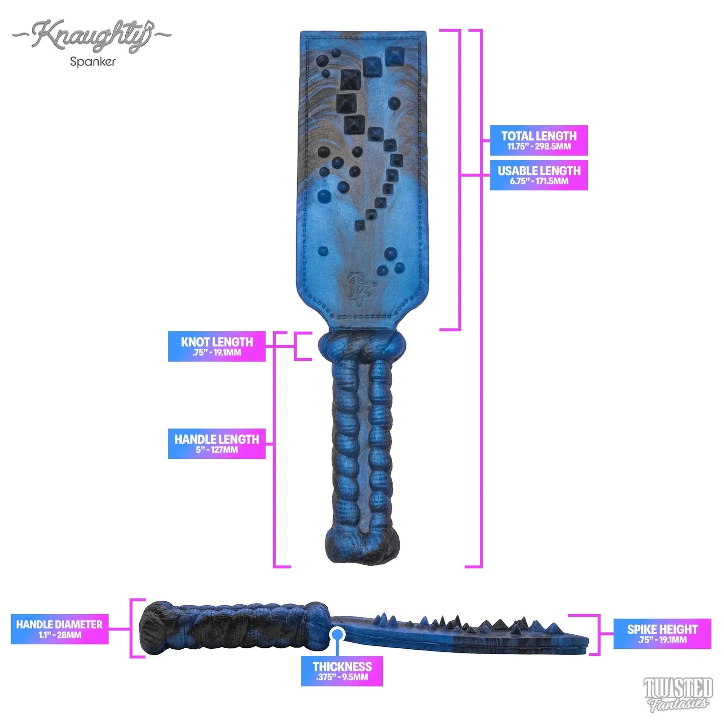 Knaughty BDSM Spanking Paddle Measurements
