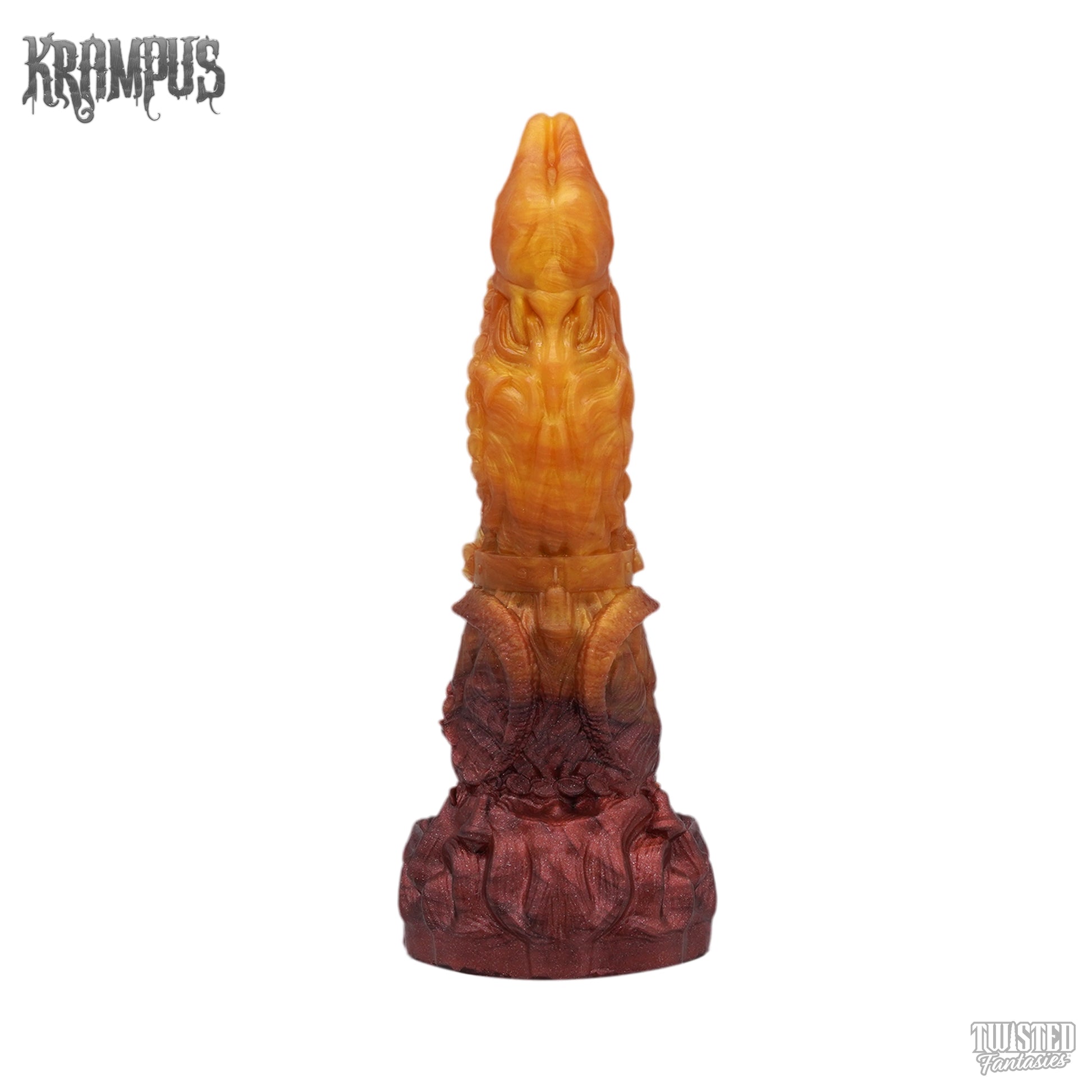 Krampus the Devil Dildo Gold Burgundy fade