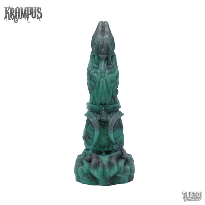 Krampus the Devil Dildo Egyptian Green Silver Ash Marble